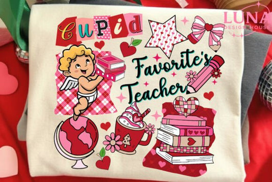 Cupids favorite teacher collage dtf transfer