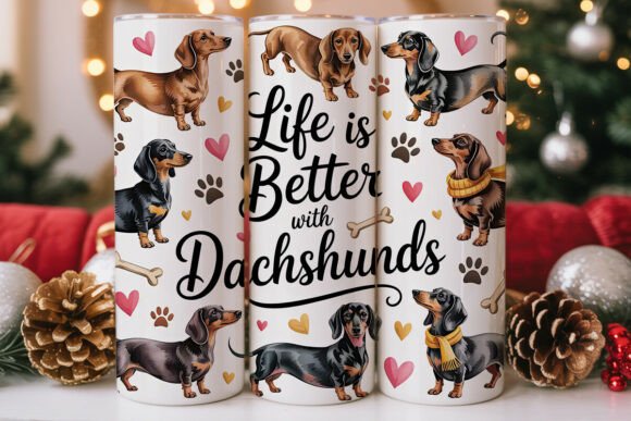 Life is better with dachshunds uv dtf transfer