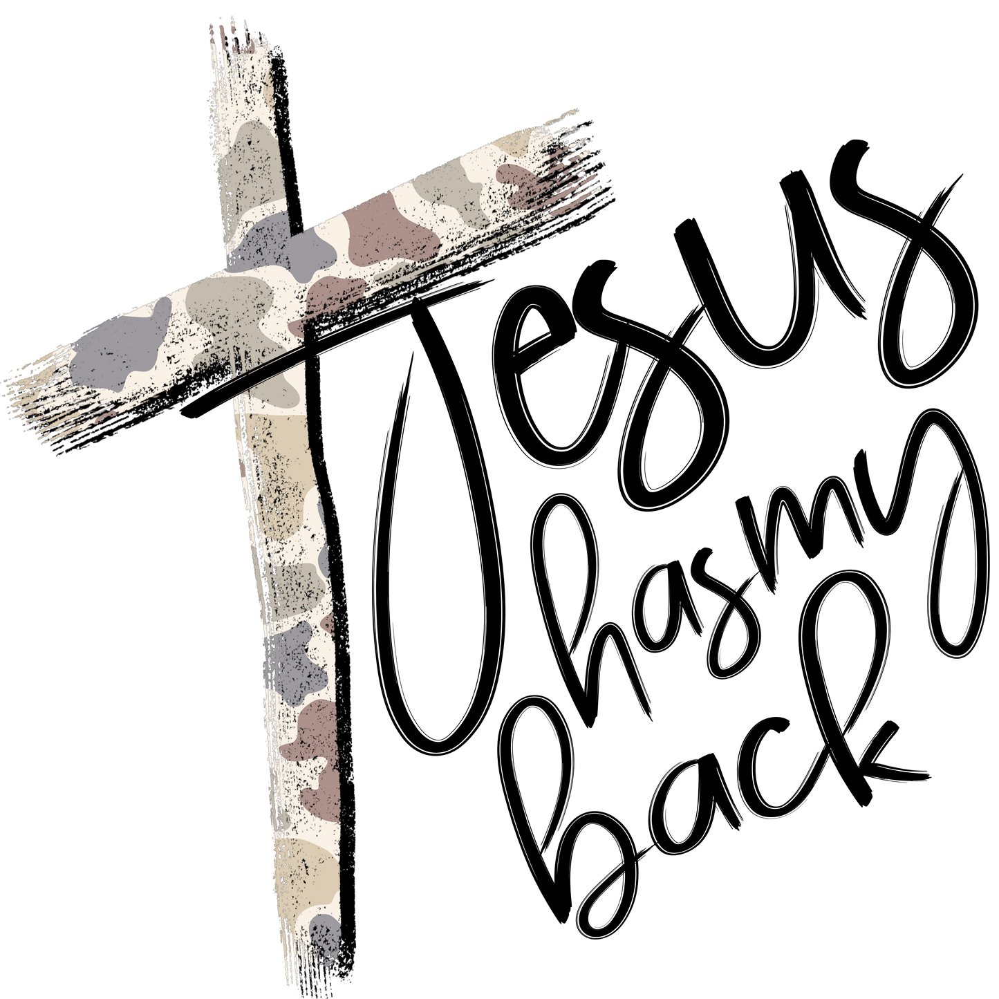 DTF TRANSFER JESUS HAS MY BACK SET