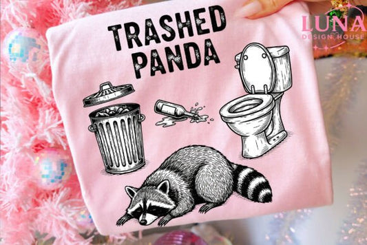 Trashed panda dtf transfer