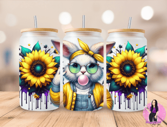 Libbey 16oz Cup UV sunflower bunny
