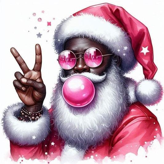 Santa blowing gum dtf transfer