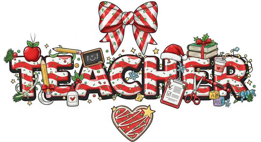 Teacher Christmas color bow