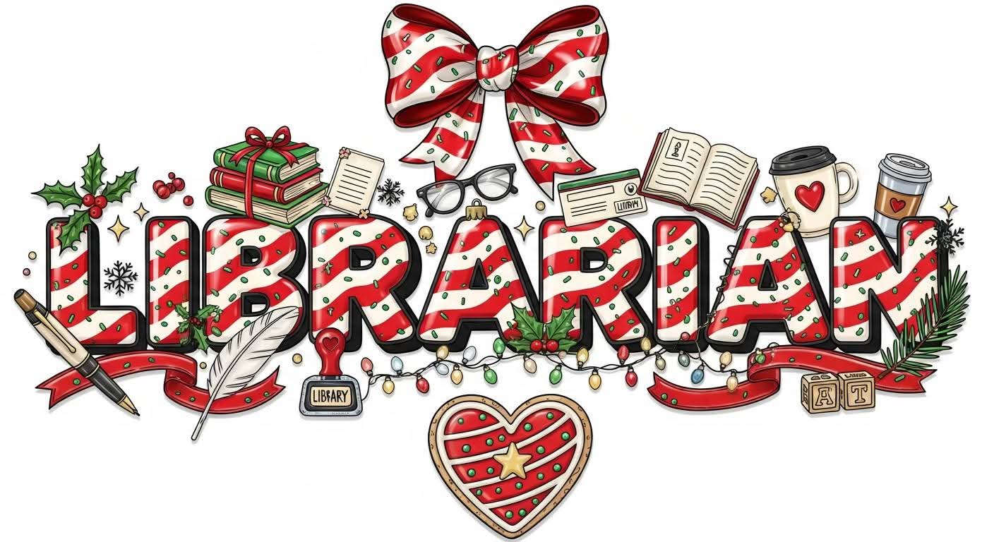 Librarian Christmas color bow - Hur&Co.