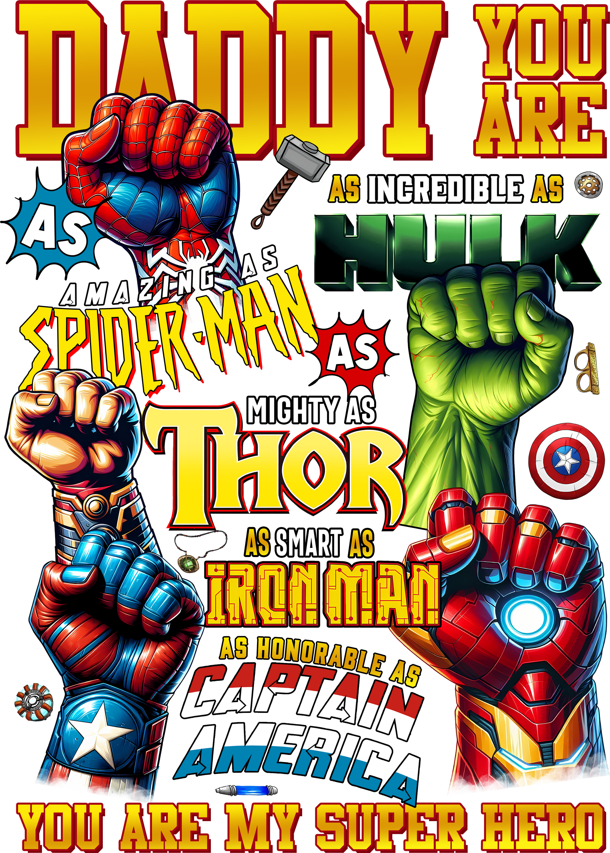 Superhero Dad dtf transfer