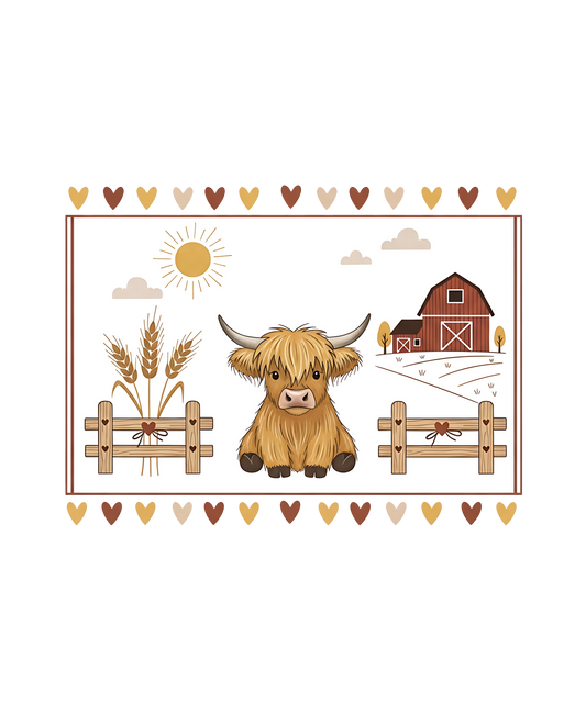 Highland Cow vintage dtf transfer
