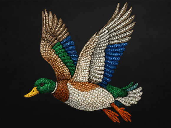 Faux Rhinestone mallard Uv DECAL (4IN)