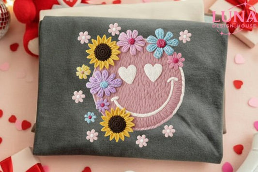 Smiley Faux love yarn ❤️  dtf transfer