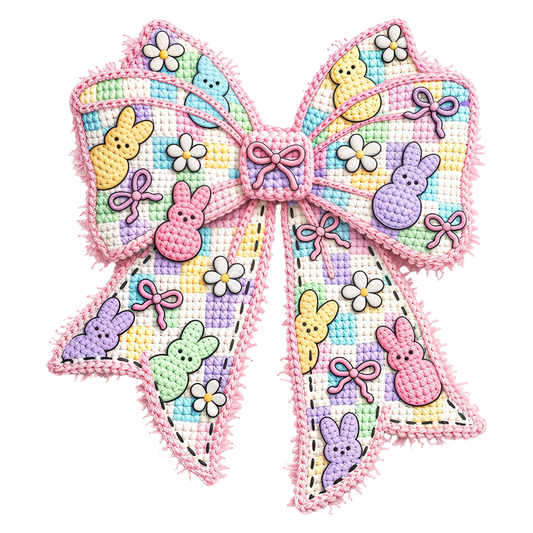 Faux Yarn Easter bow DTF transfer