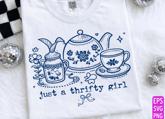 Classy just a thrifty girl dtf transfer