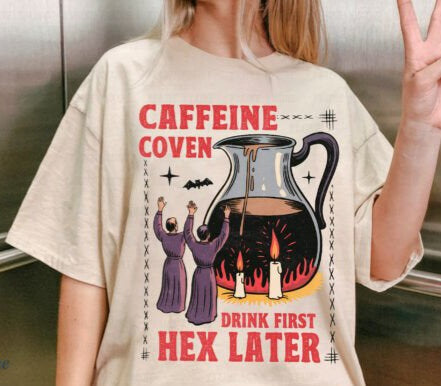Caffeine coven drink first hex later ☕️
