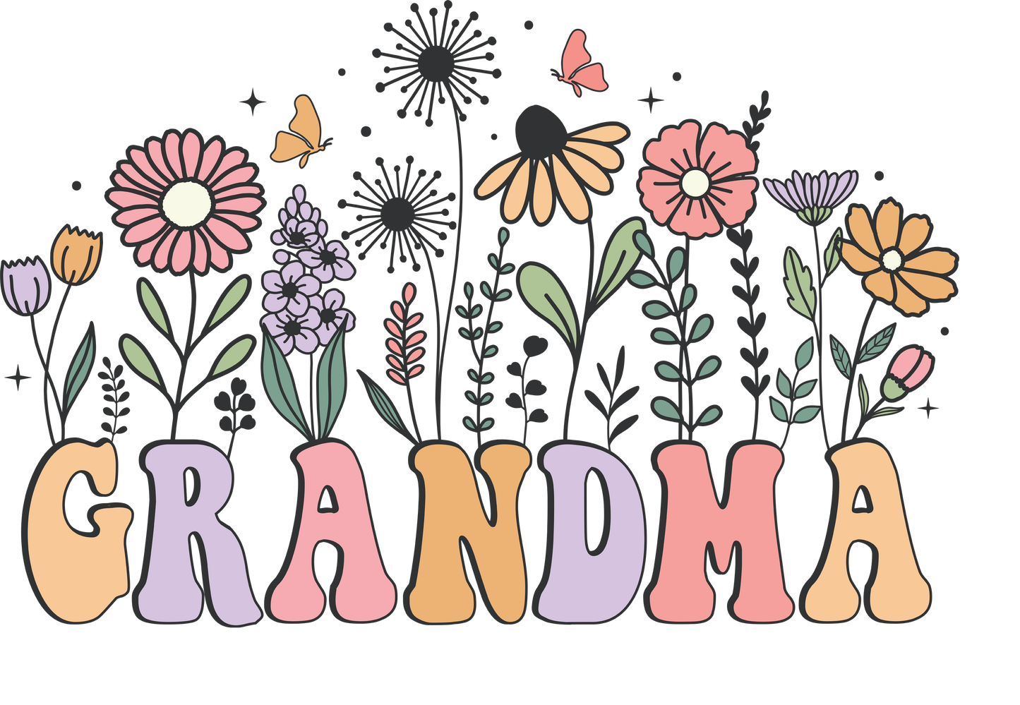 Grandma retro flowers