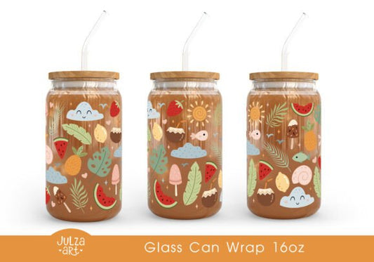 Groovy Summer 16oz Tumbler UV DTF Wrap