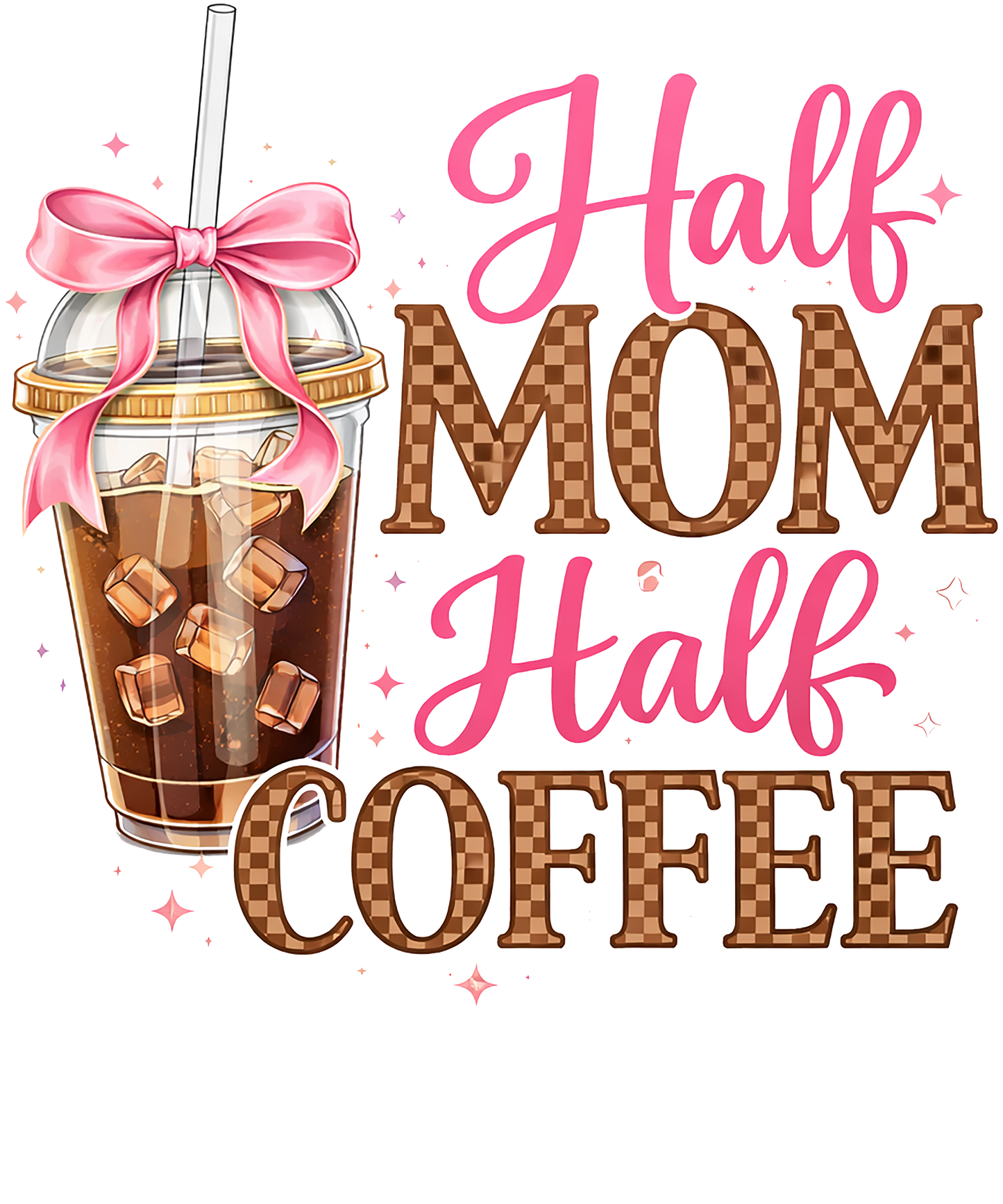 Half Mom Half Coffee Decal (4x4)