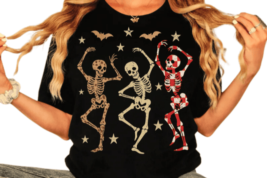 Dancing colorful skellys