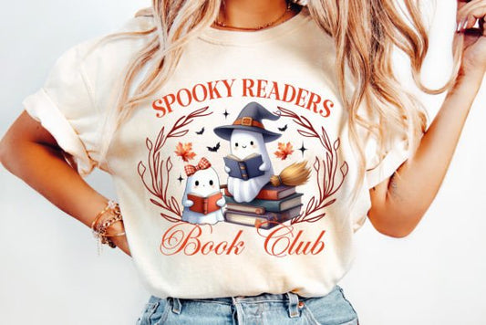 Spooky readers club dtf transfer