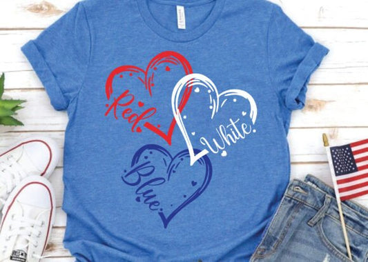 Red White & Blue hearts