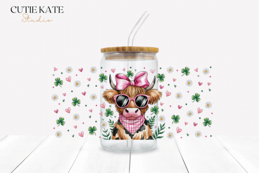 Libbey 16oz Cup UV ST Patrick's longhorn