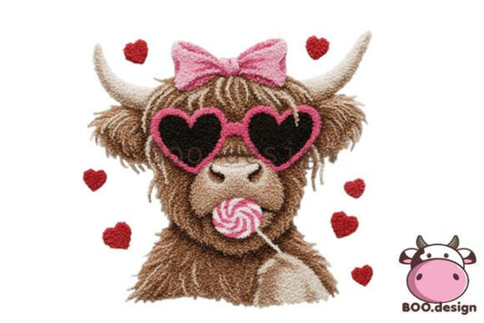 Faux yarn longhorn ❤️dtf transfer