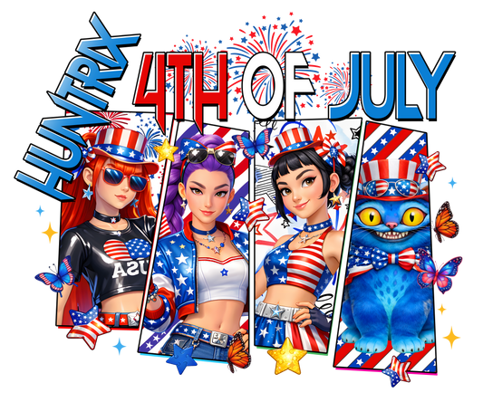 Huntrix 4th of July dtf transfer