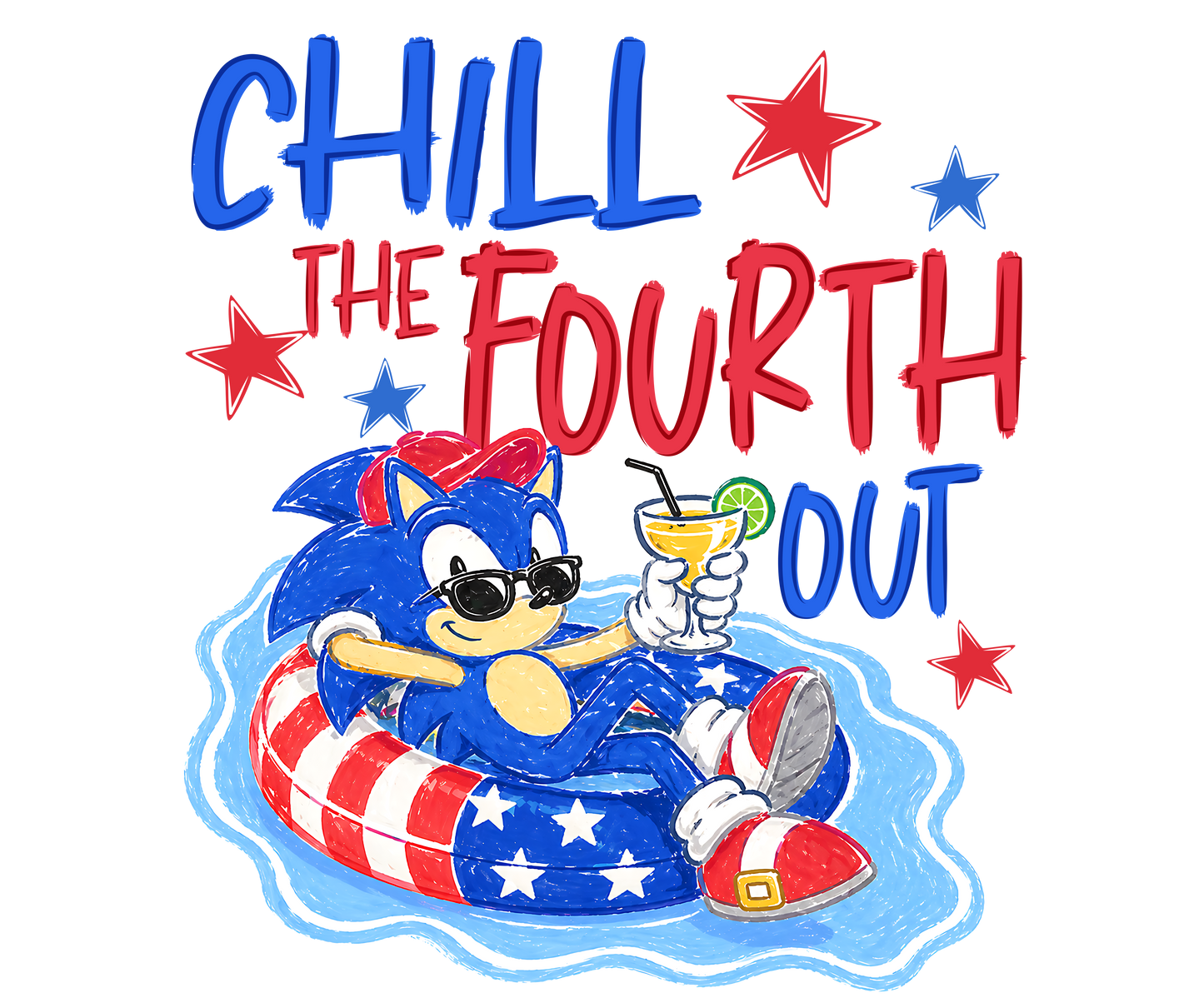 Sonic 4th of July dtf transfer