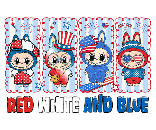 Labubu red white & blue