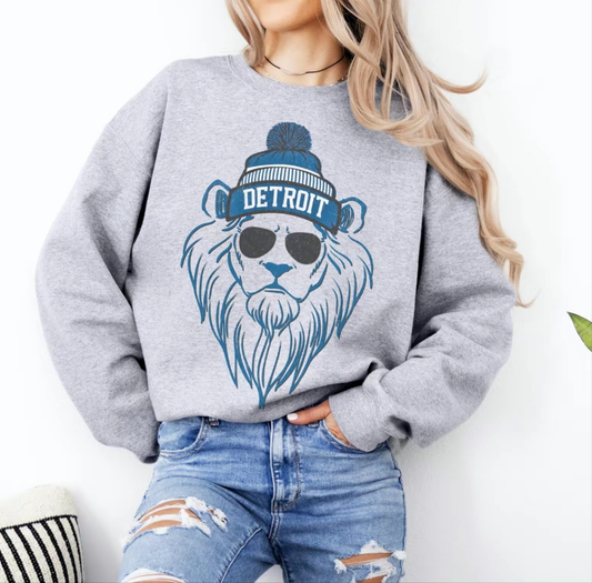 Lions snow hat dtf transfer