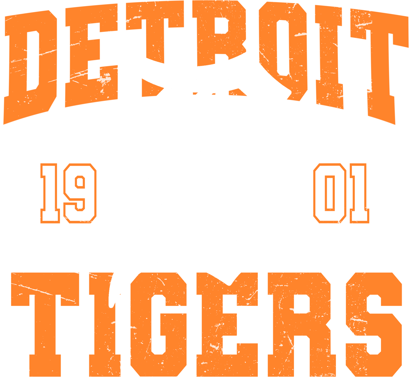 D Tigers Distressed DTF transfer