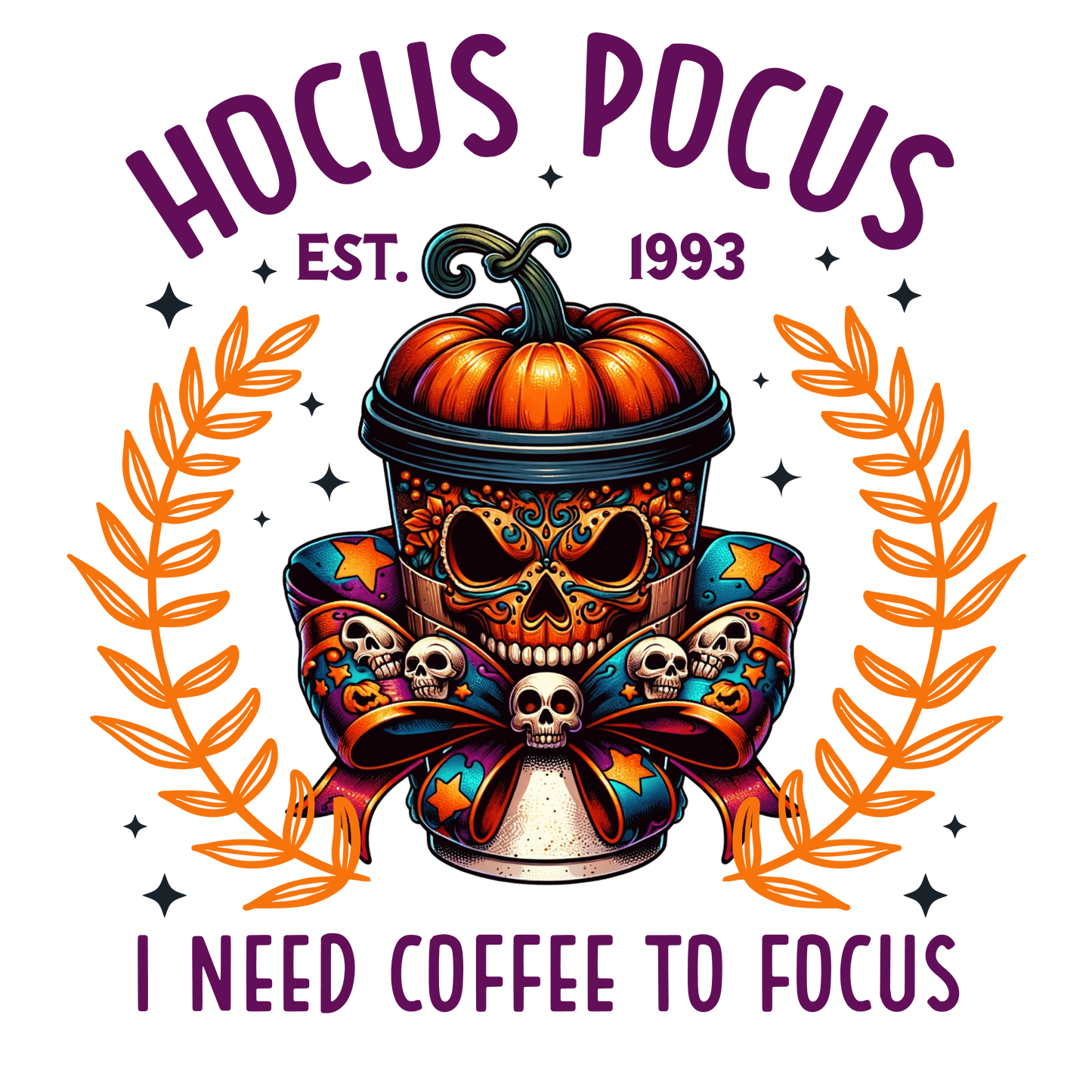 Hocus Pocus Coffee to Focus SET Dtf transfer