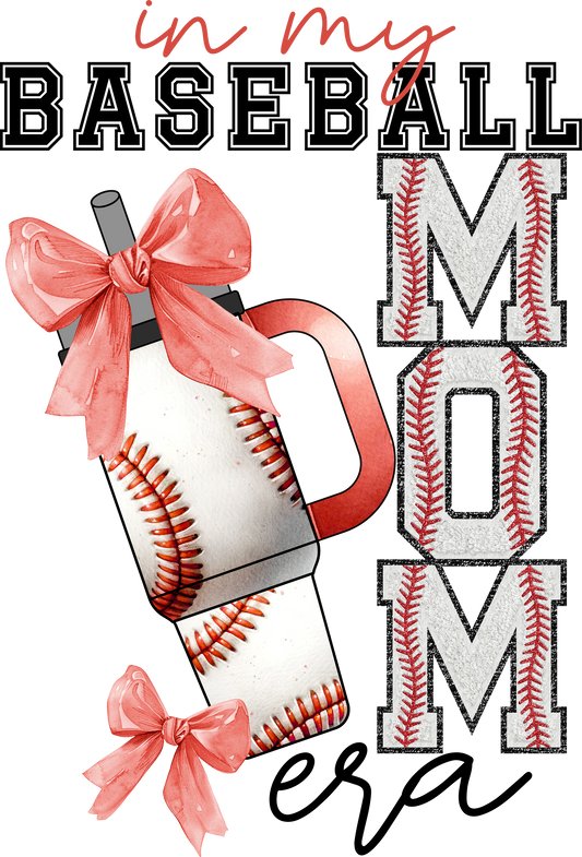 Cup red baseball mom dtf transfer