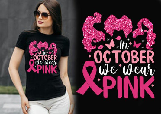 In October we wear pink Hocus Pocus faux glitter