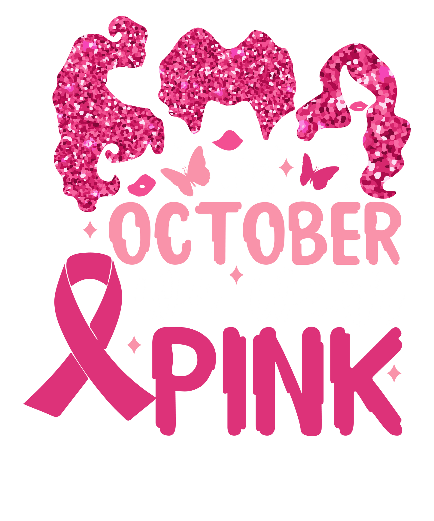 In October we wear pink Hocus Pocus faux glitter