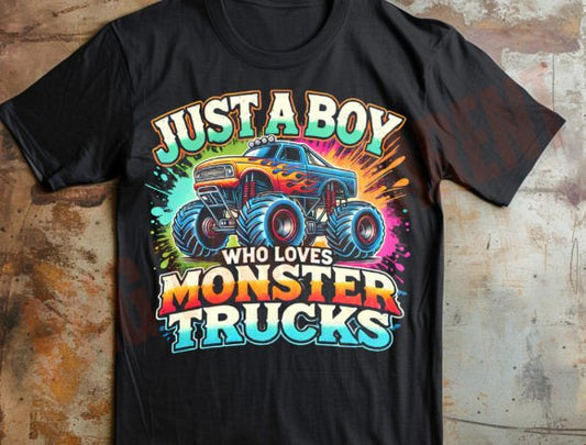 JUST A BOY THAT LOVES MONSTER TRUCKS