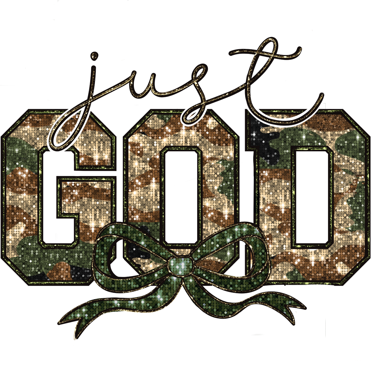 Camo just god Uv DECAL (4in)