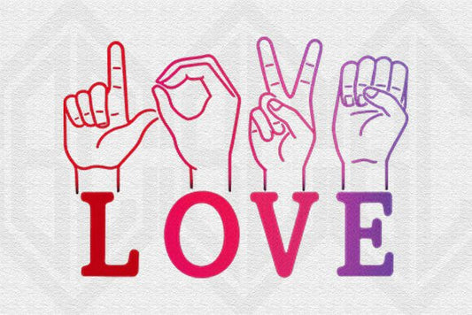 Sign language LOVE  💕 🎀♥️dtf transfer