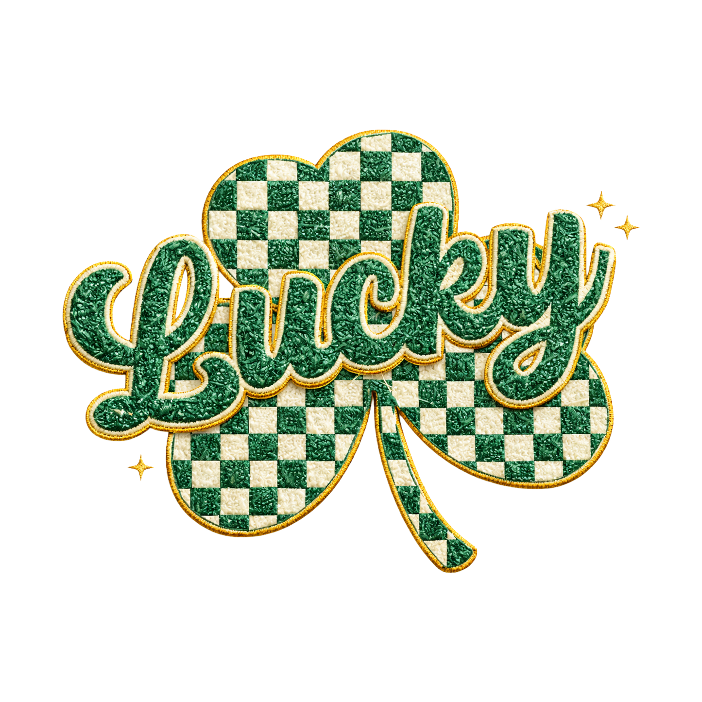 FAUX PATCH LUCKY SHAMROCK DTF TRANSFER