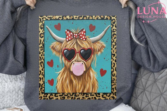 Bubble gum longhorn 🎀♥️dtf transfer