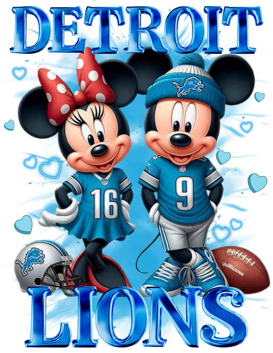 Minnie Mickey Detroit Lions