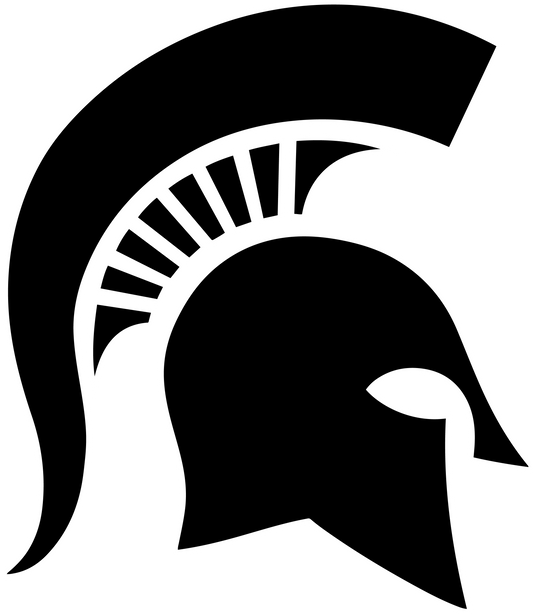 Black Spartan helmet Dtf transfer