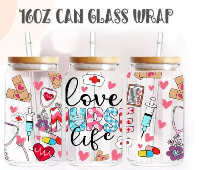 Libbey 16oz Cup UV love life nurse