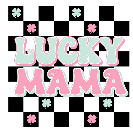 lucky mama checkered dtf transfer