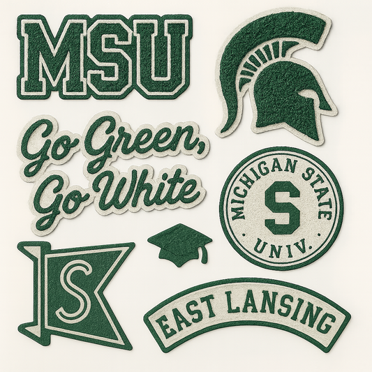 MSU faux Chenille patches