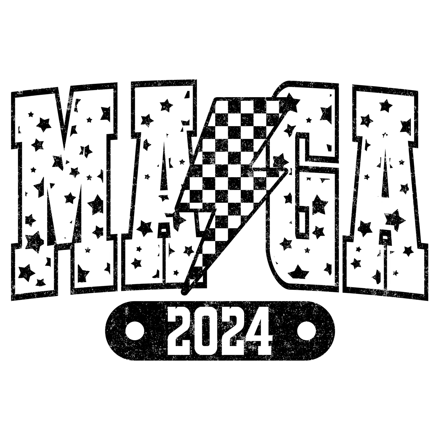 MAGA BLK & WHT dtf transfer