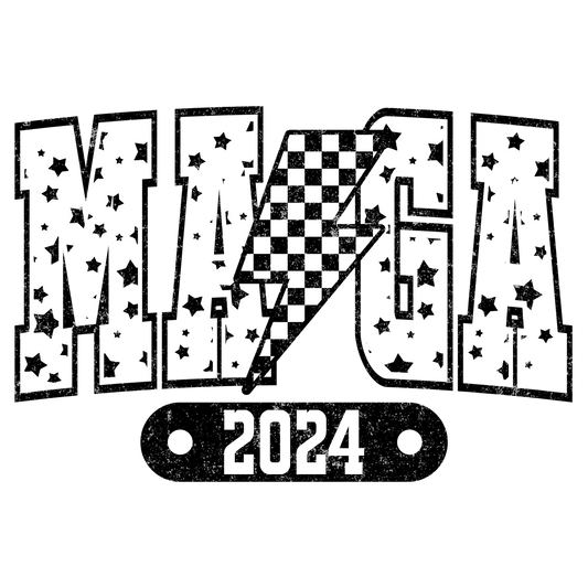 MAGA BLK & WHT dtf transfer