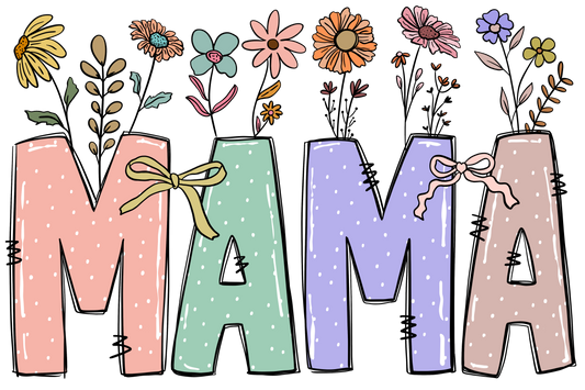 Mama flowers dtf transfer