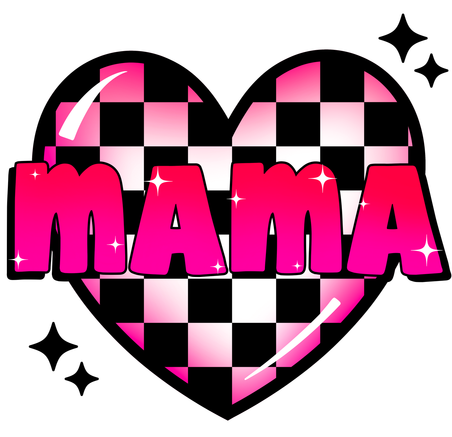 Mama heart dtf transfer