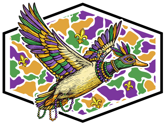 MARDI GRAS MALLARD DUCK DTF transfer