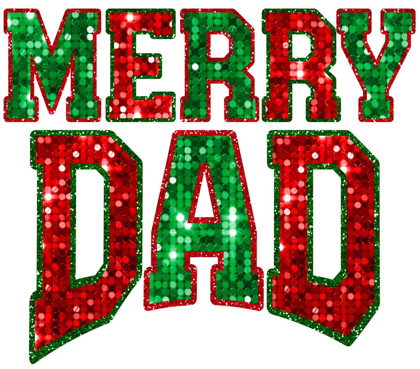 Faux Glitter merry dad