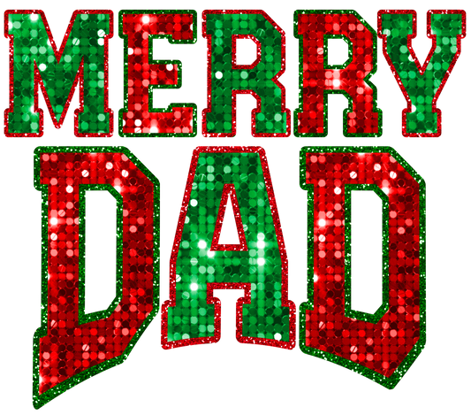 Faux Glitter merry dad