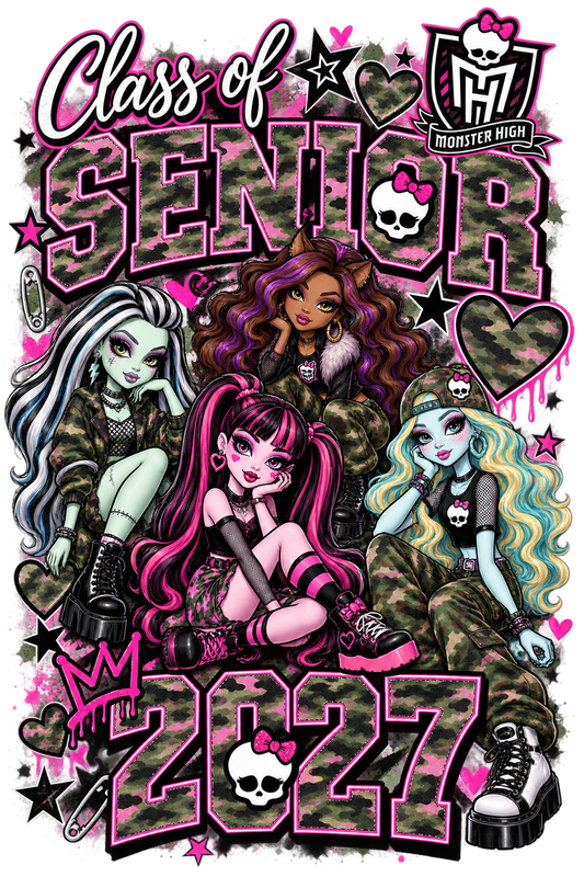 CAMO SENIOR MONSTER HIGH 2027 DTF transfer